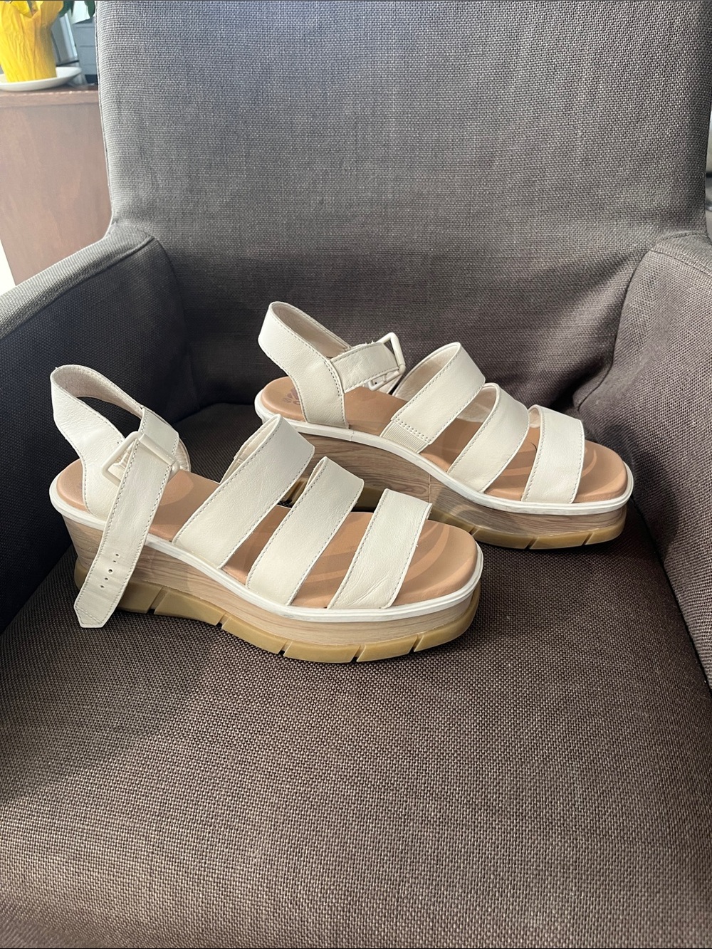 Sorel Cream Platform Strappy Sandals